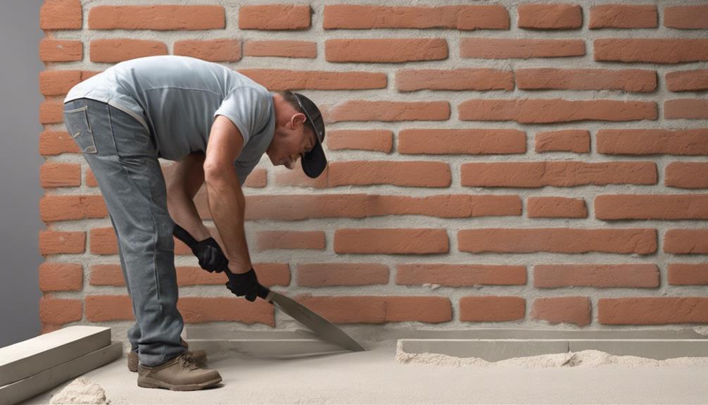 applying mortar to block and brick