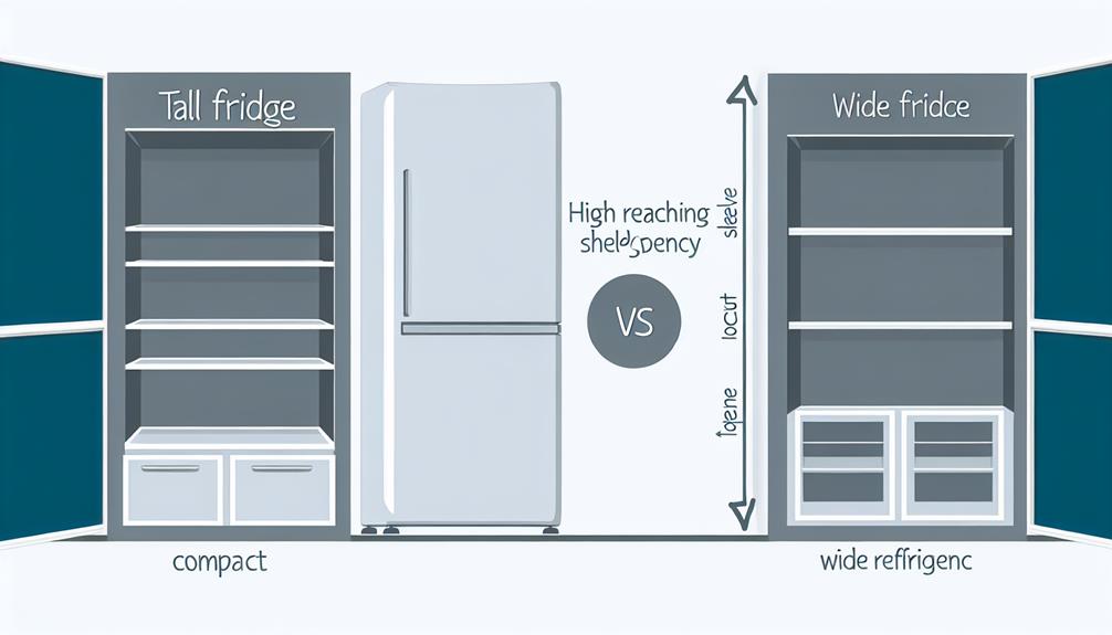 comparando refrigeradores estrechos y anchos