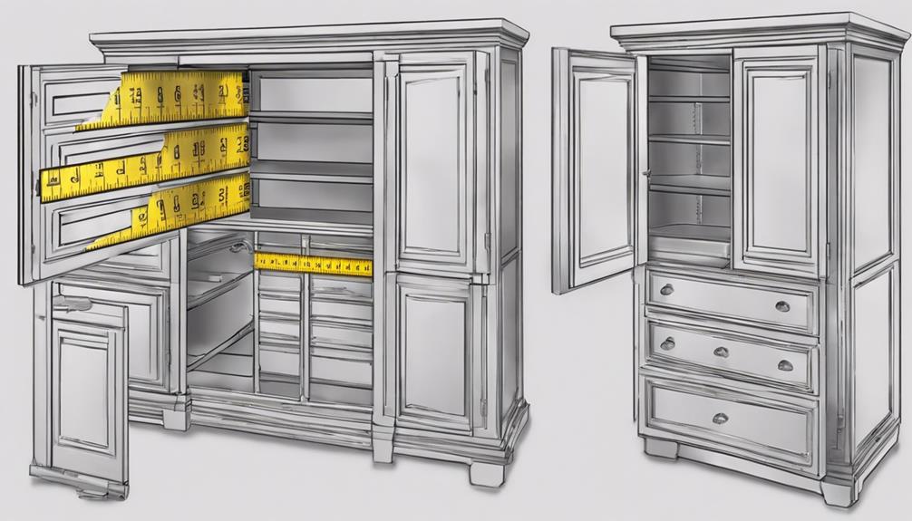 dimensiones del gabinete medido